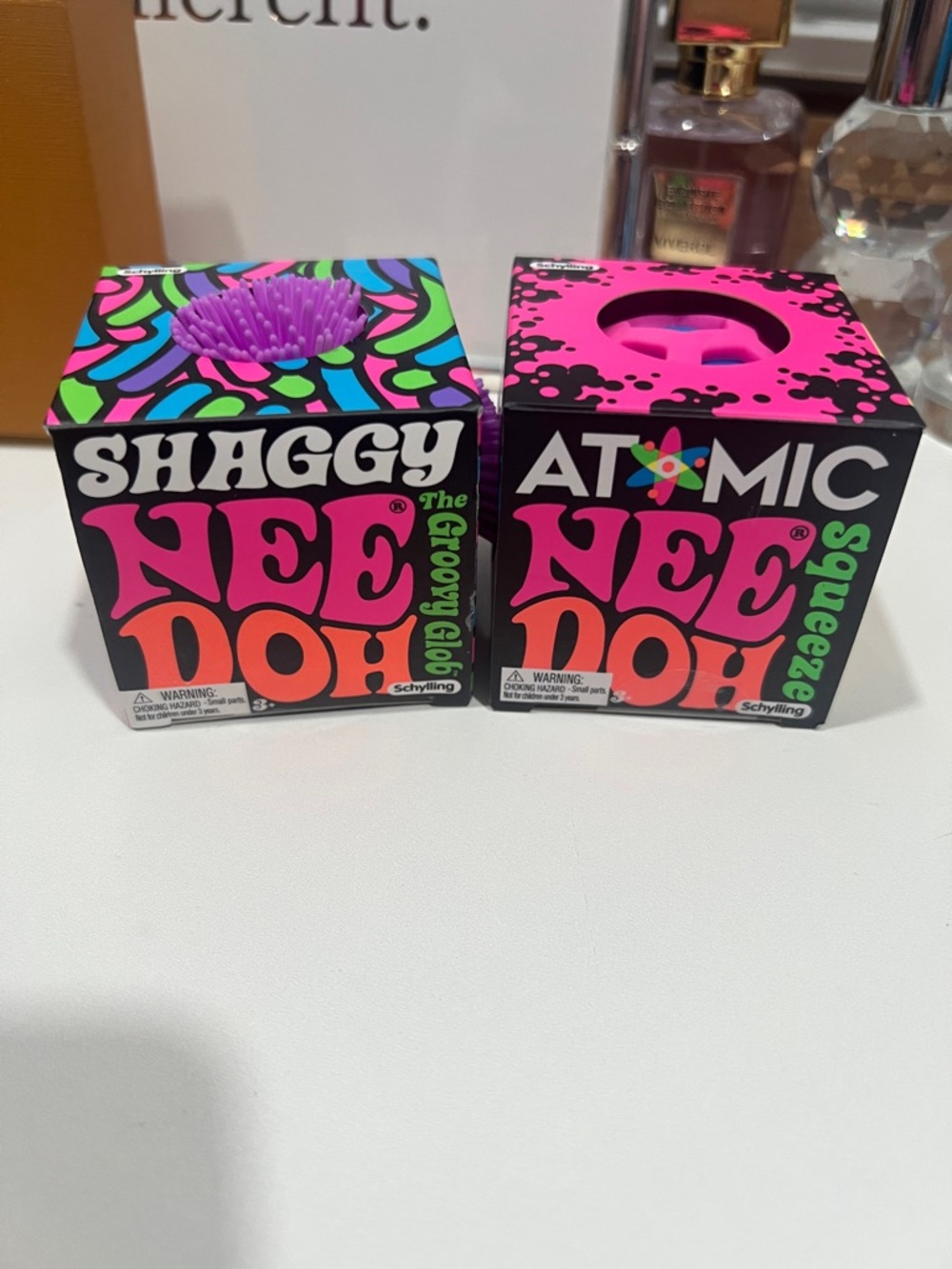 NeeDoh Shaggy & Atomic Squeeze Stress Balls - Pink & Purple